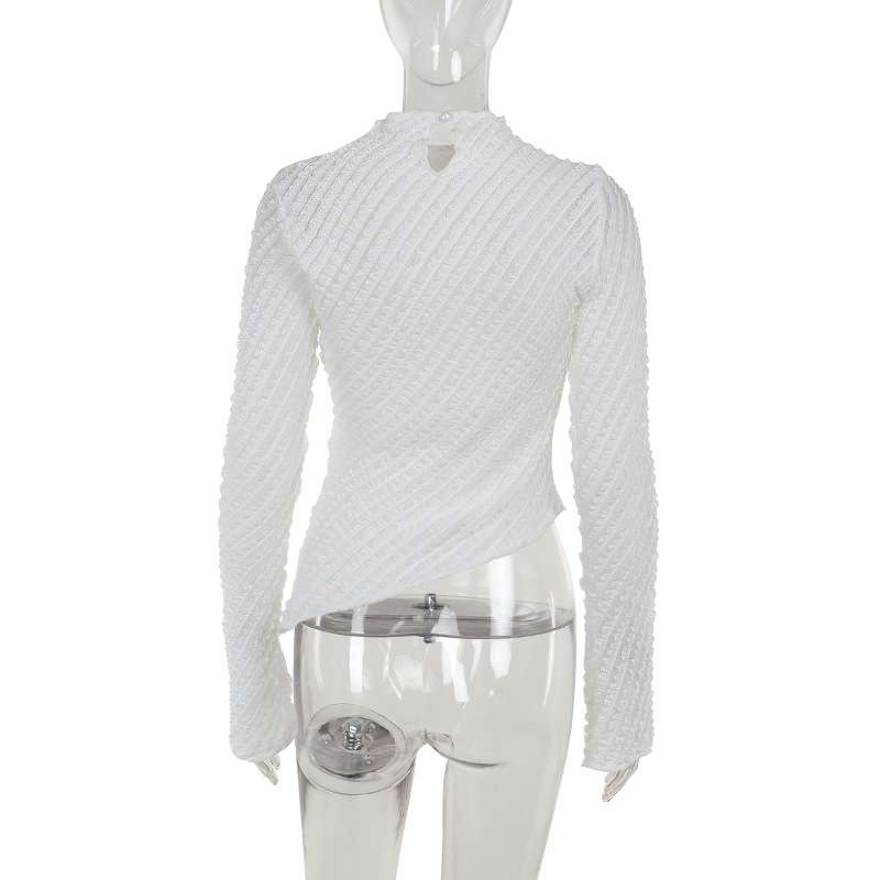 Textured Frill Mock Neck Top image 5