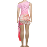 One-Shoulder Dress with  Shell and Starfish Print image 2