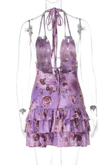Violet Blossom Ruffle Mini Dress image 4