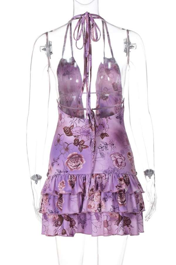 Violet Blossom Ruffle Mini Dress image 4
