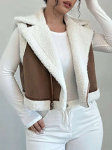 Faux Shearling Vest with Zipper image 3