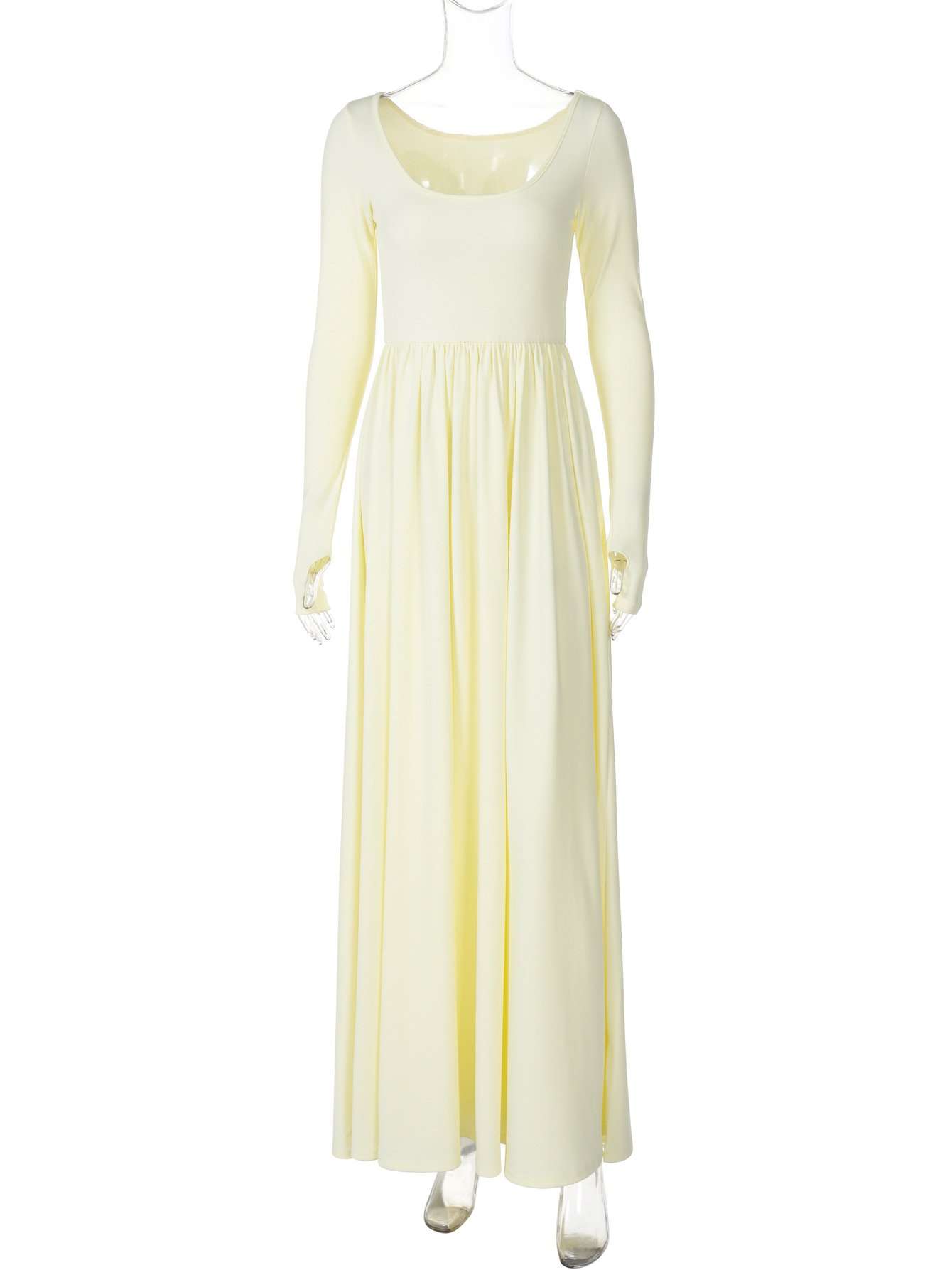 Long Sleeve Round Neck Empire Waist Spring Dreses image 4