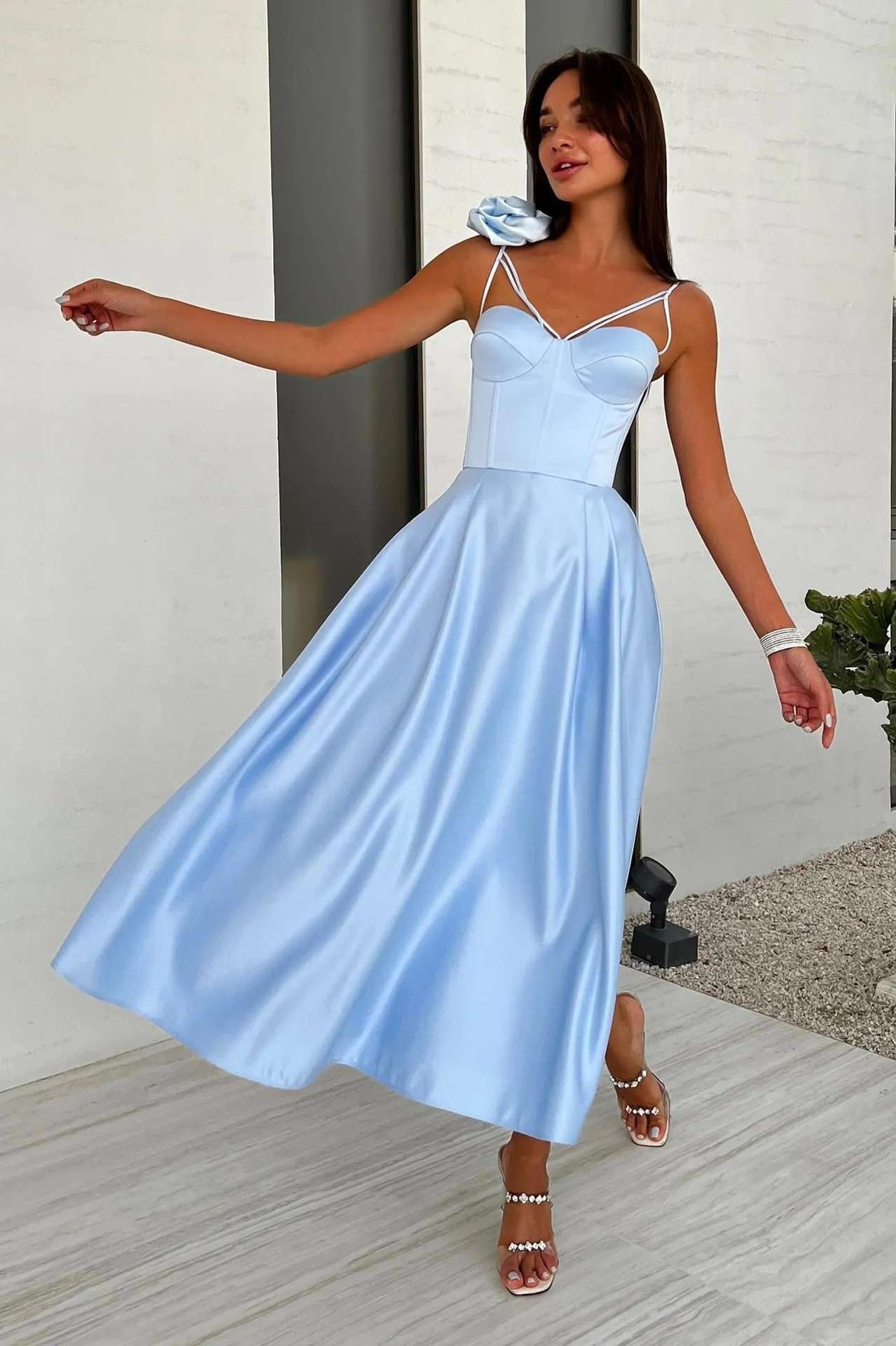 Elegant Evening Gown - S, Blue image