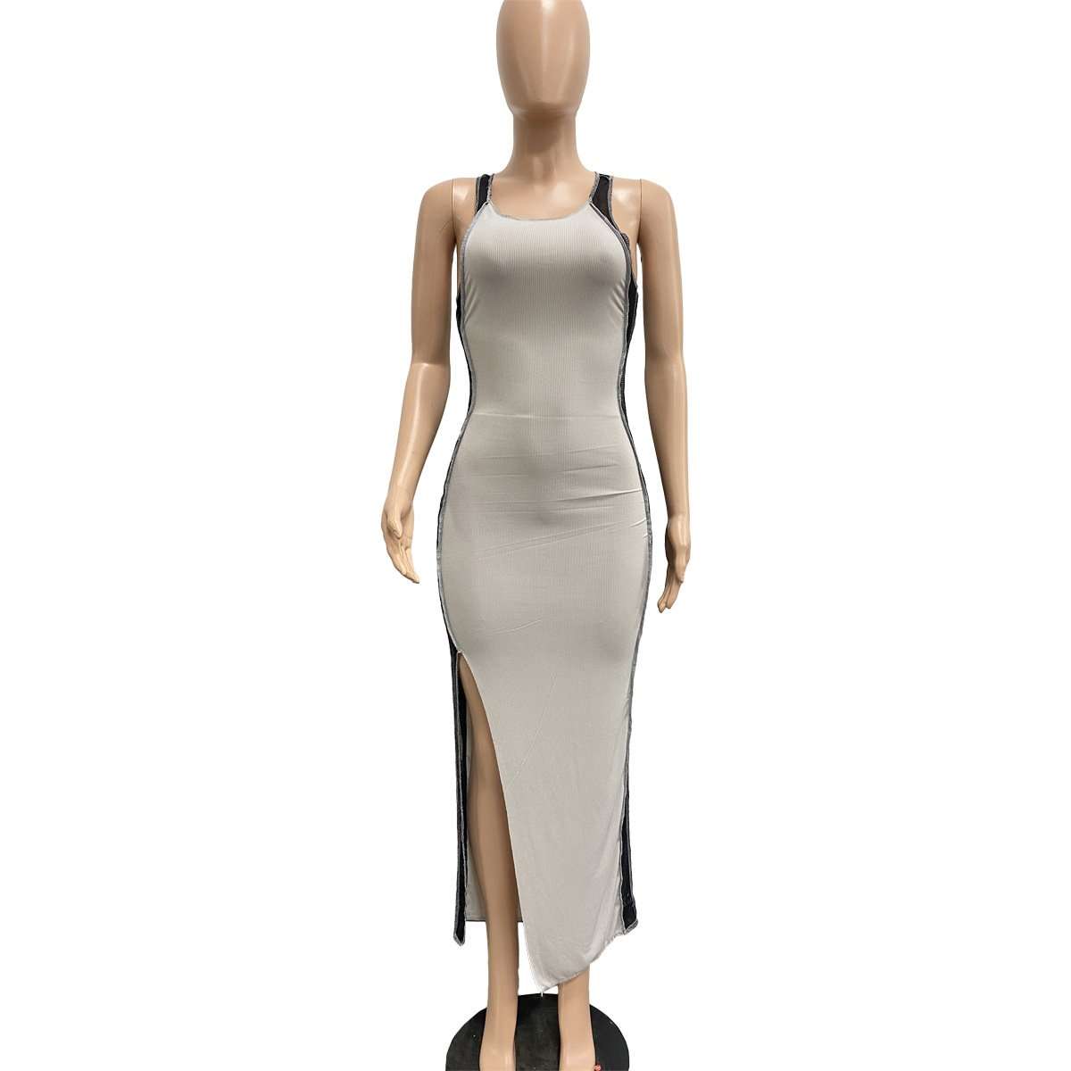 Sleeveless Bodycon Maxi Dress with Side Panels image 5