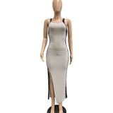 Sleeveless Bodycon Maxi Dress with Side Panels image 5