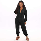 Fluffy Polar Bear Onesie - L, Black image