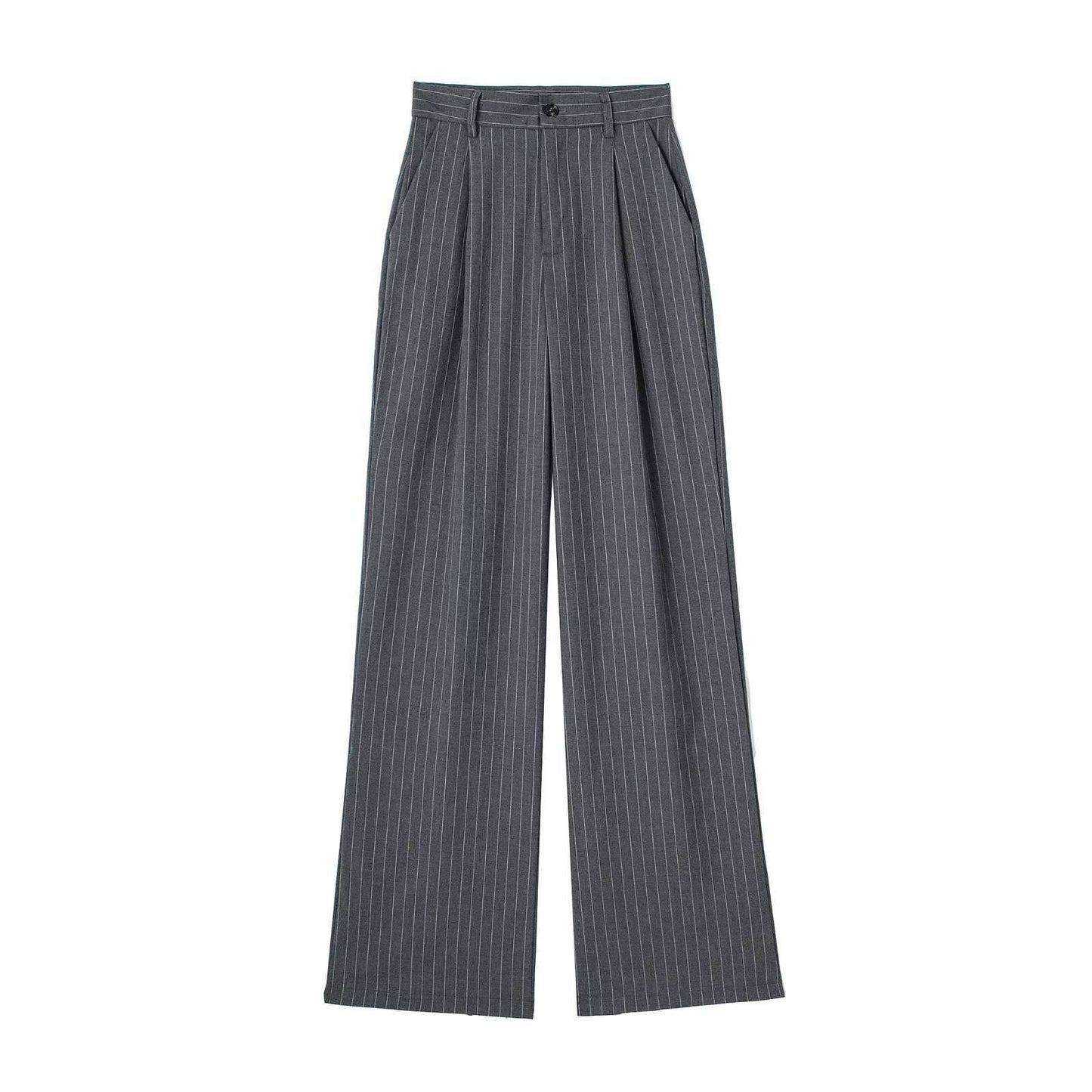 Casual Zipper High Waist Striped Trouser image 1