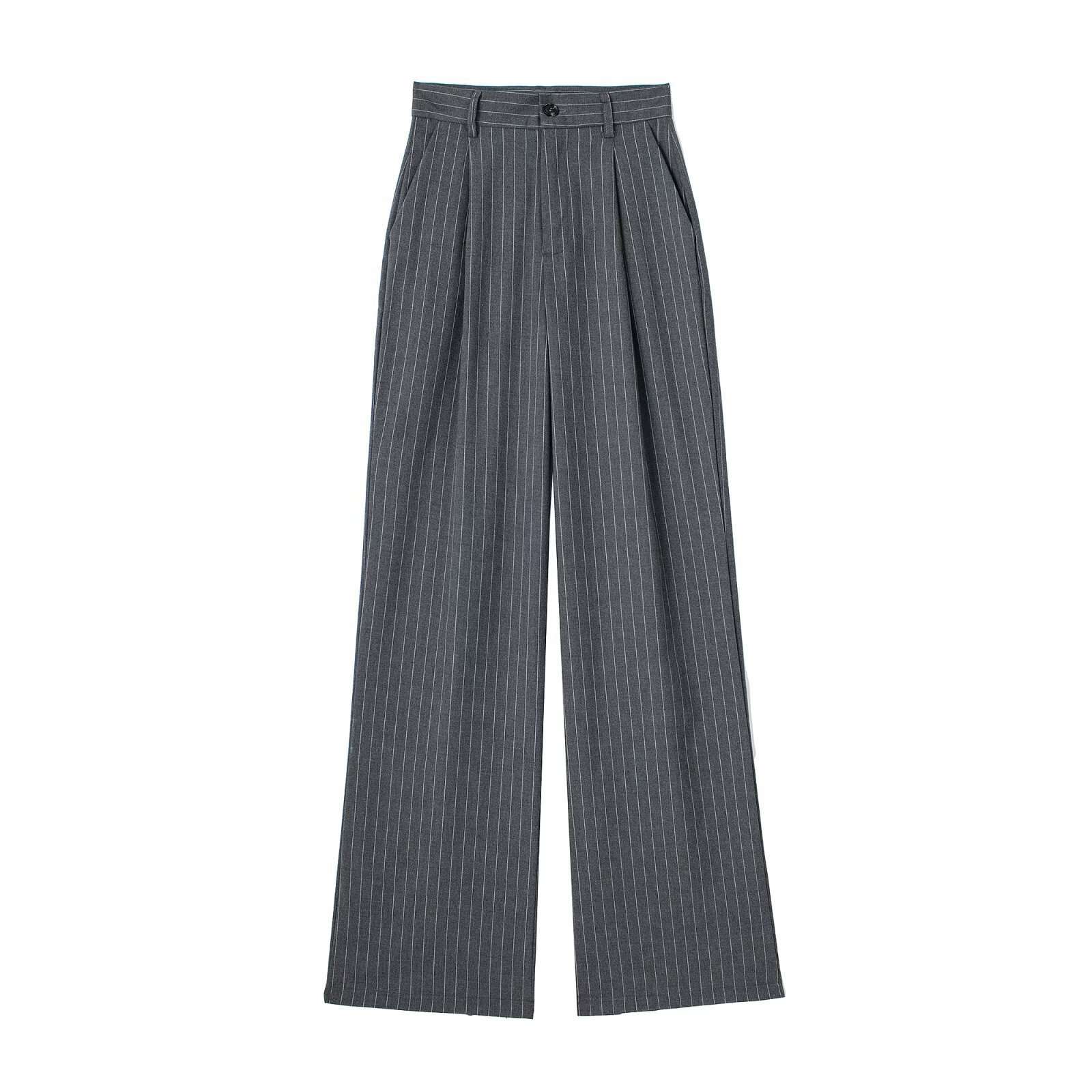 Casual Zipper High Waist Striped Trouser image 1