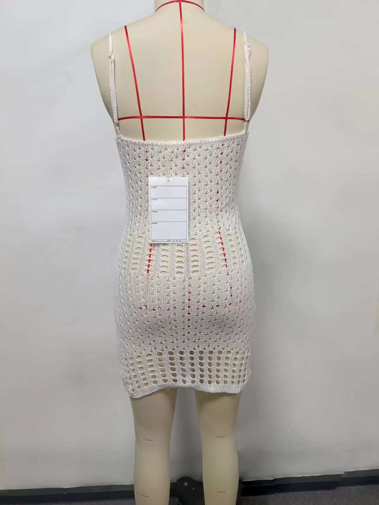 Elegant Crochet Mini Dress with Lace-Up Front image 5