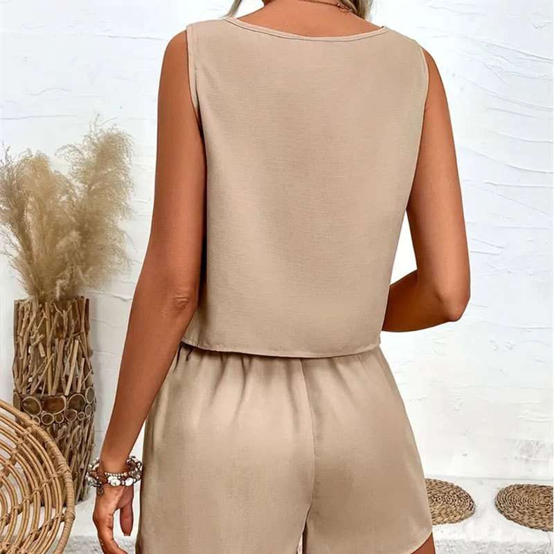 Two-Piece Crop Top and Shorts Set image 4