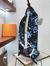 Scarf with Floral and Dragonfly Print image 2