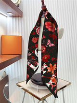 Scarf with Floral and Dragonfly Print image 5