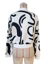 Zip-Up Baseball Jacket With Pattern Print image 4