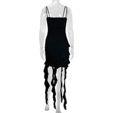 Ruffle Trim Spaghetti Strap Asymmetrical Dress image 5