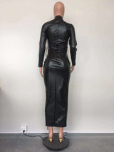 Fall Winter Style Lace-Up Pu Leather Dress image 5