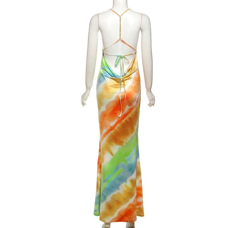 Colorful Tie-Dye Maxi Dress image 3