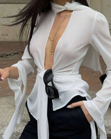 Elegant White Tie-Front Blouse image 3