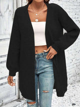 Open Front Knit Cardigan - S, Black image