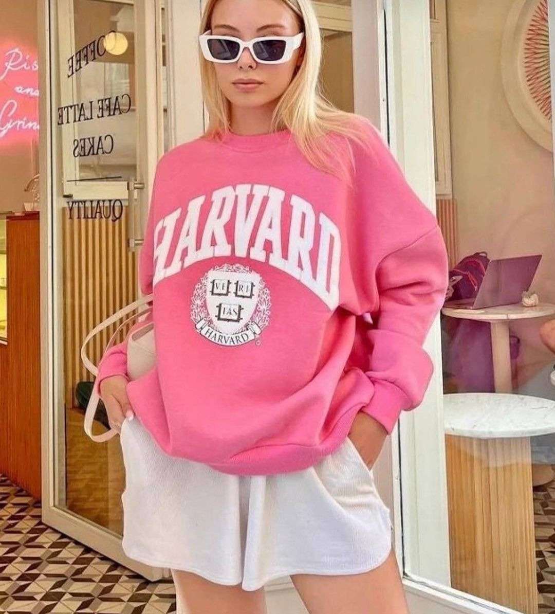 Varsity Vibe Harvard Sweatshirt - M, Pink image