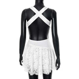 Sleeveless Dress with Lace Hem & Ruched Bodice image 3