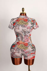 Abstrach Print Bodycon Jumpsuit image 5