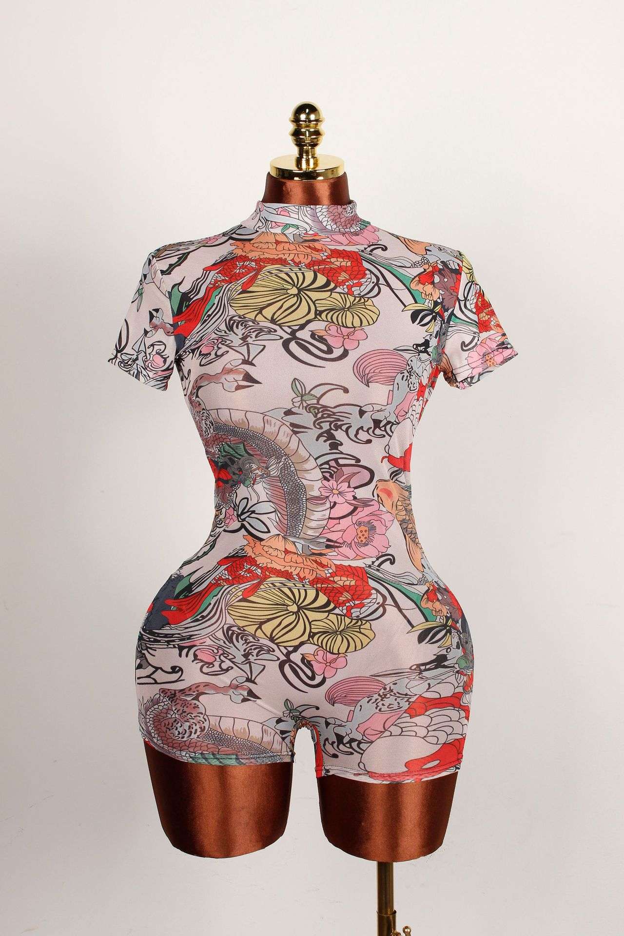 Abstrach Print Bodycon Jumpsuit image 5