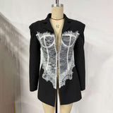 Blazer with White Lace Corset image 5