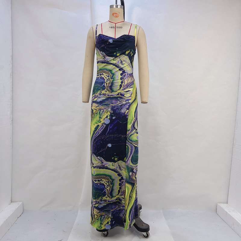 Vibrant Abstract Pattern Maxi Dress image 2