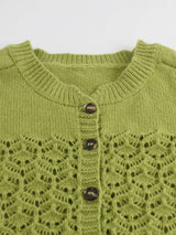 Green Lace-Patterned Cardigan Jacket image 2
