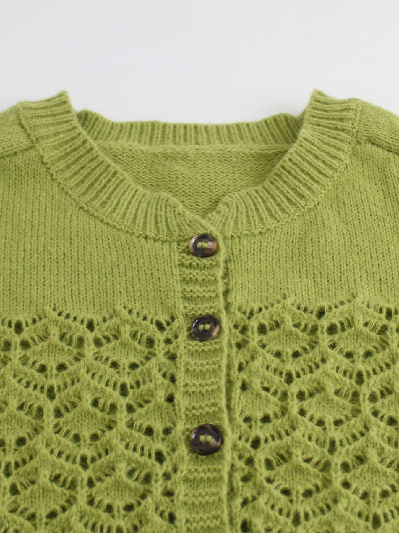 Green Lace-Patterned Cardigan Jacket image 2