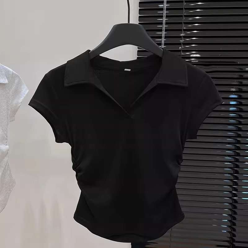 Ruched Polo Crop Top image 7