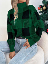 Festive Plaid Knit Sweater image 5