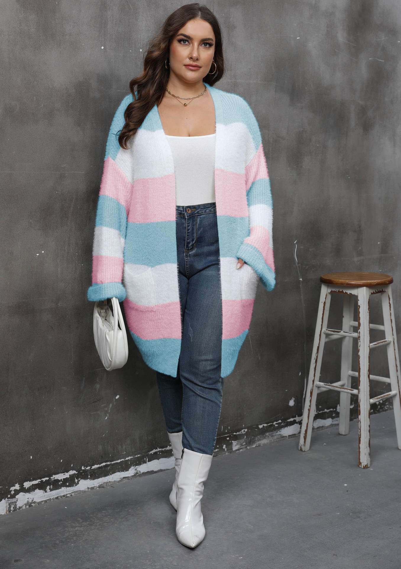 Cozy Breeze Striped Cardigan image 1
