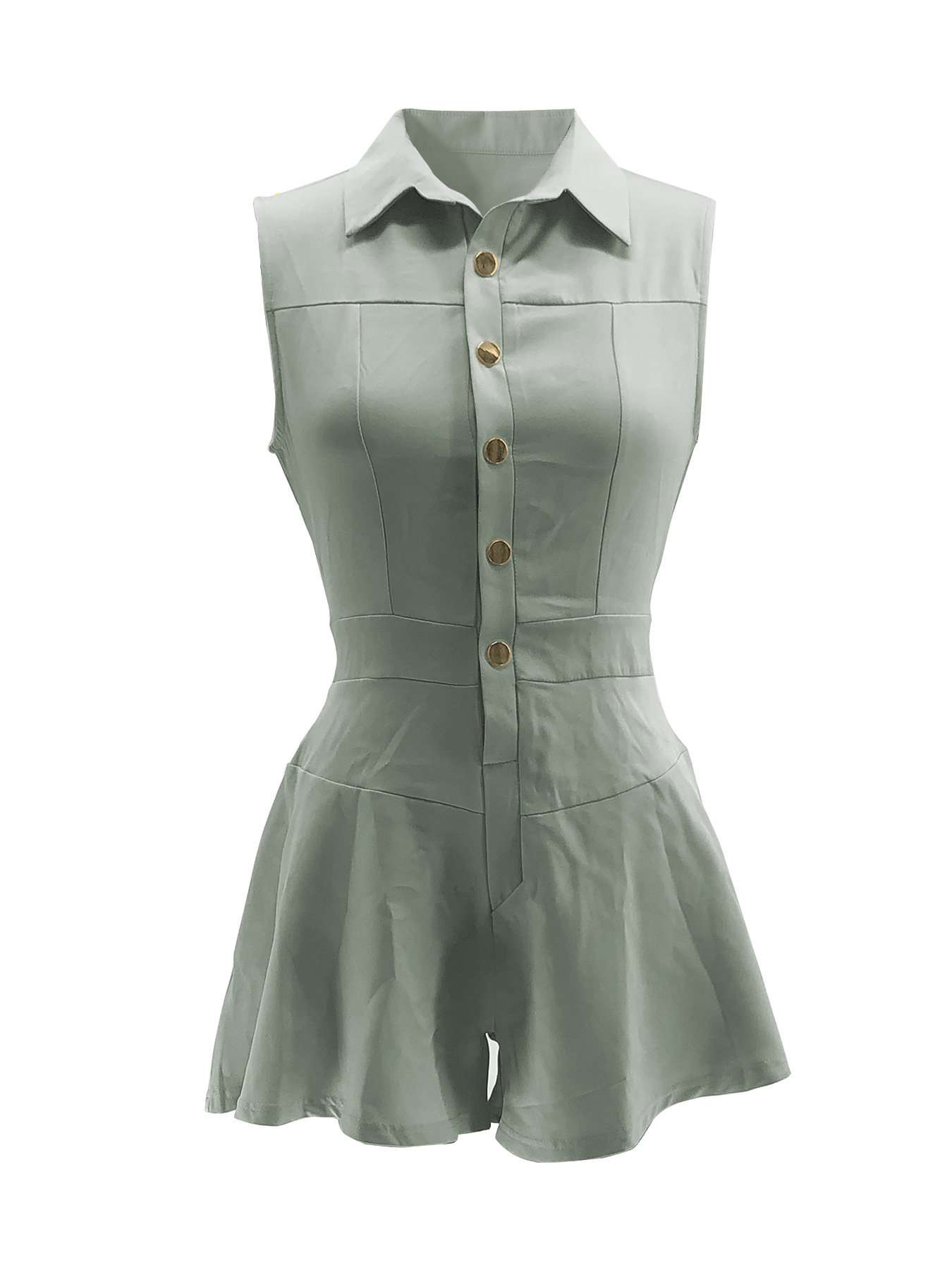 Button-Up Peplum Romper image 5