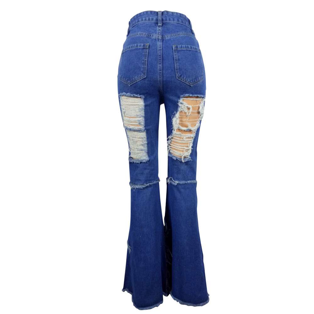 Ripped Holes Flare Jeans image 3