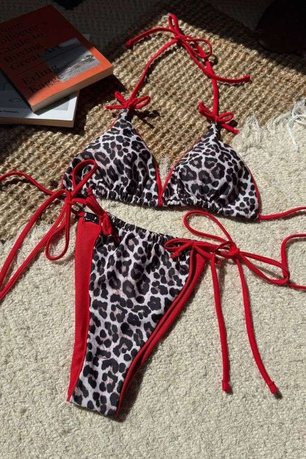 Leopard Print Tie-Side Bikini image 0
