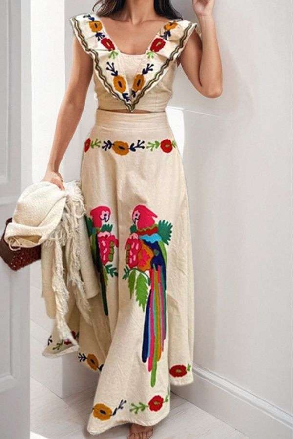 Parrot Design Top & Maxi Skirt image 0