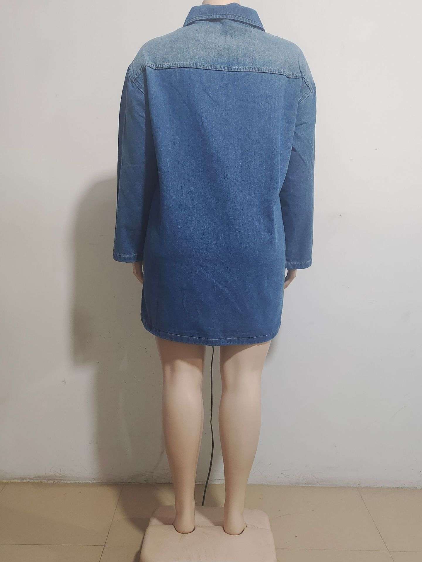 Casual Long Sleeve Denim Dress image 3