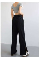 Wide-Leg Pants with Side Slits image 0