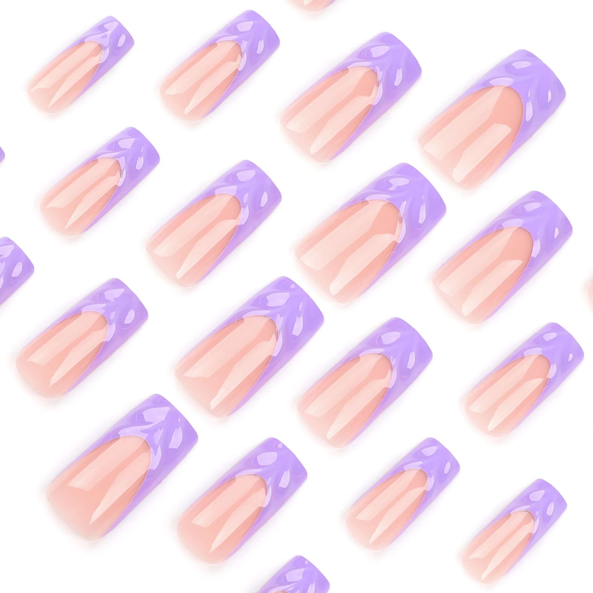 Purple Tip Almond Nail Set image 3