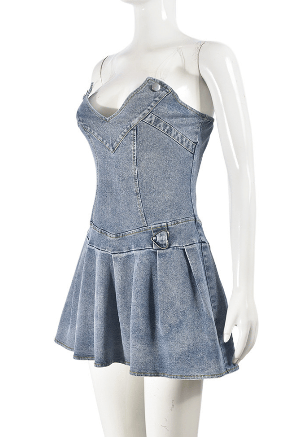 Denim Diva Flared Mini Dress image 6