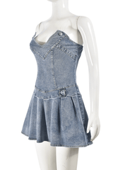 Denim Diva Flared Mini Dress image 6