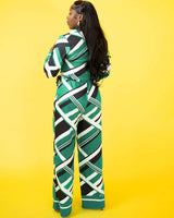 Geometric Luxe Wrap Jumpsuit image 3
