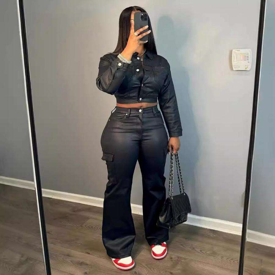 Flap Pockets Cargo Pants Set image 0