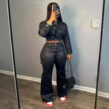 Flap Pockets Cargo Pants Set image 0