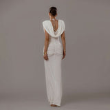 Backless Maxi Dress with Draped Detail image 7