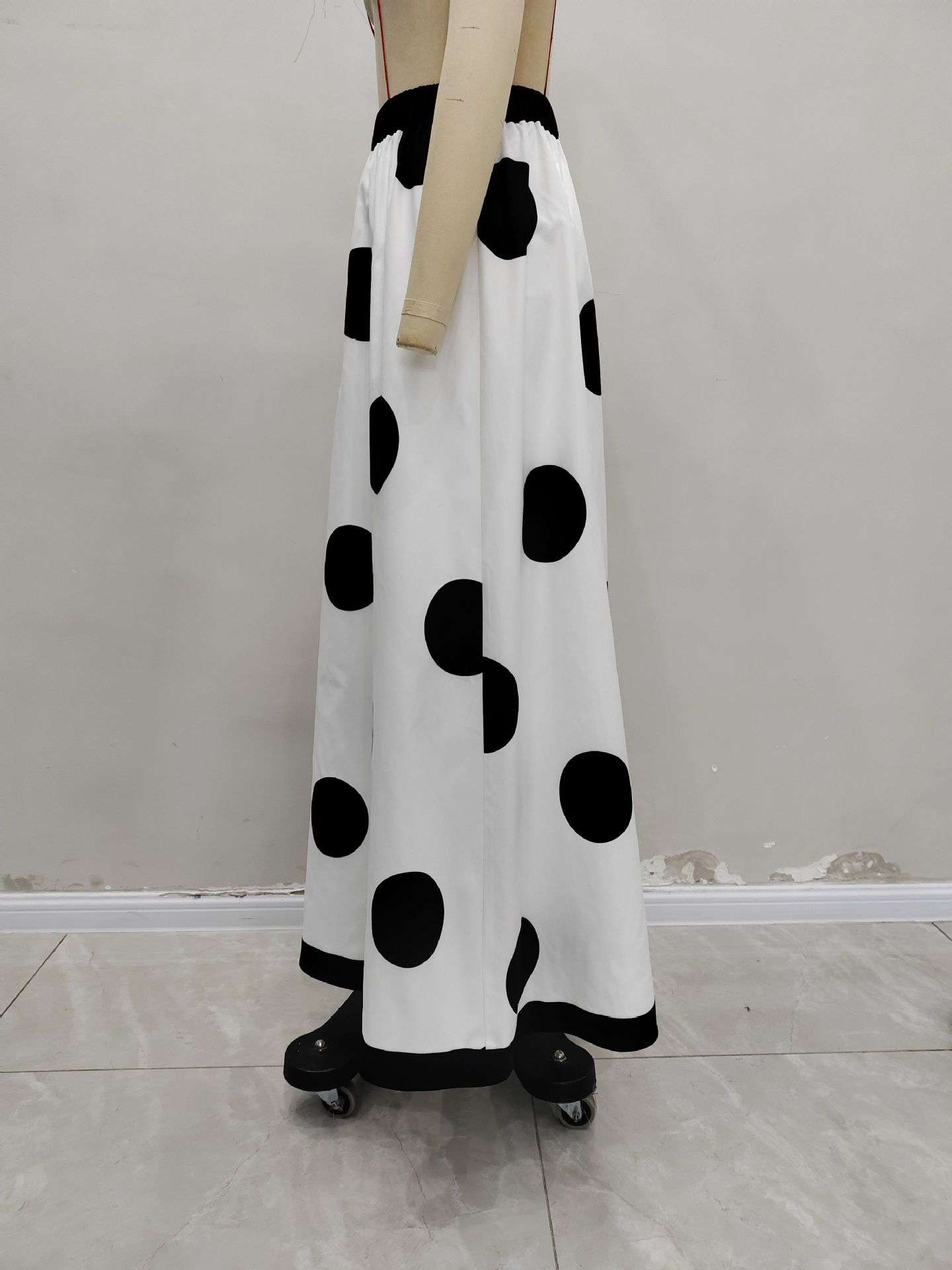 Polka Dot Wide-Leg Maxi Skirt image 4