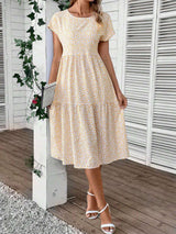 Floral Summer Midi Dress - M, Yellow image