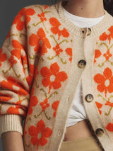 Vintage-Inspired Floral Knit Cardigan image 2