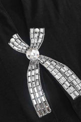 Split Cut Front Rhinestone Decor Short Sleeve Crop Top image 8